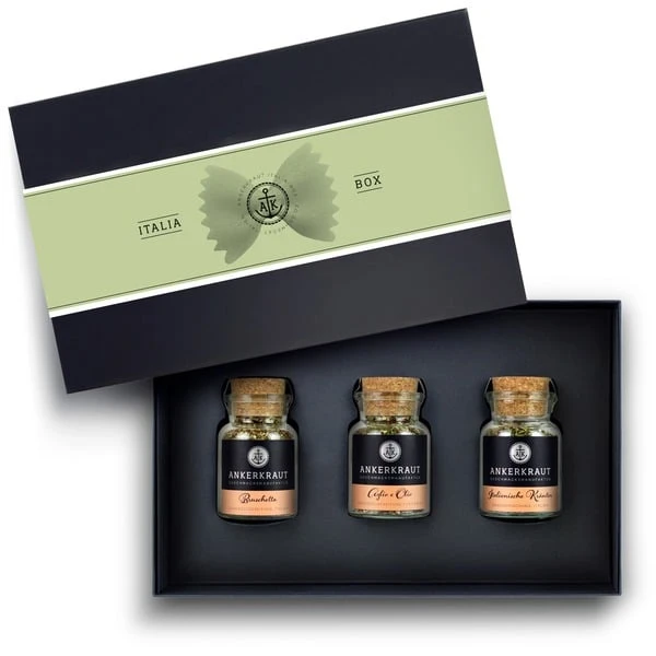 Ankerkraut Geschenkset 'Italia Box' Mit 3 Korkengläsern 1 Ankerkraut Geschenkset 'Italia Box' Mit 3 Korkengläsern