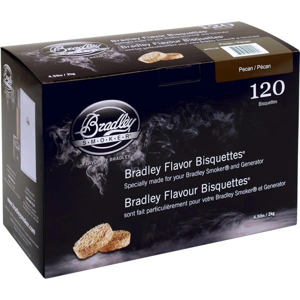 Bradley Pecannuss Bisquetten, 120 Stück, Räucherholz 1 Bradley Pecannuss Bisquetten, 120 Stück, Räucherholz
