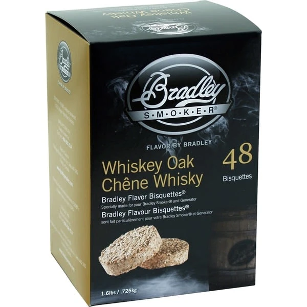 Bradley Whiskey Eiche Bisquetten, 48 Stück, Räucherholz 1 Bradley Whiskey Eiche Bisquetten, 48 Stück, Räucherholz